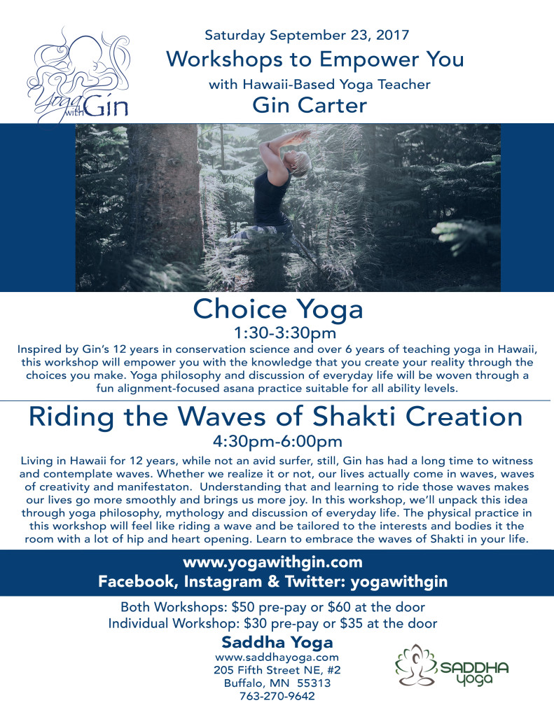 Come join me for two workshops this Saturday in Buffalo, MN just outside of Minneapolis. 